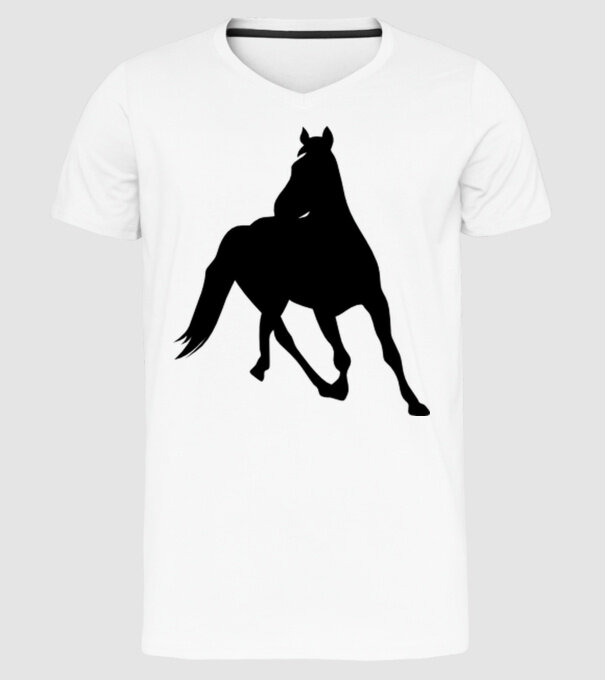 cal model alb pe tricou