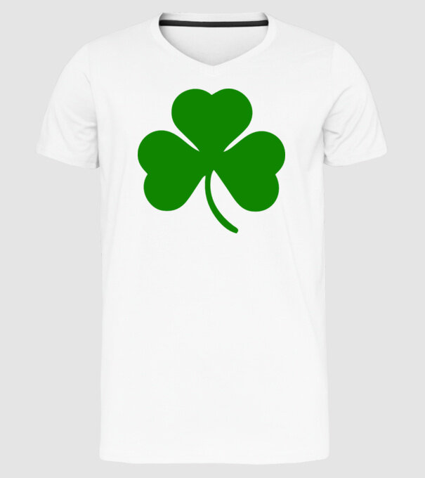 Trifoi model alb pe tricou
