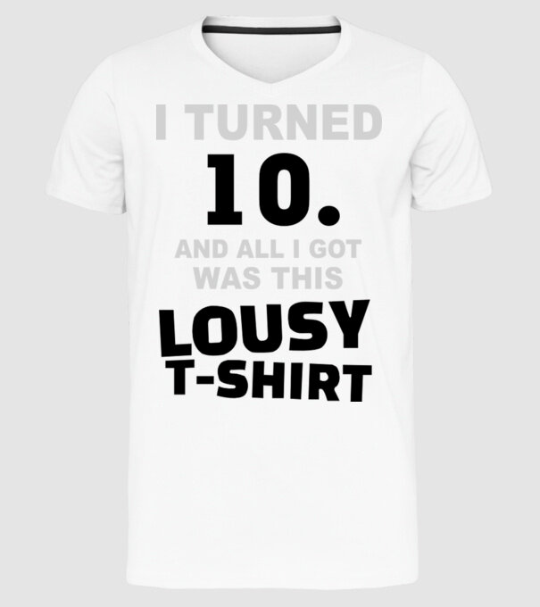Lousy T-shirt 10 model alb pe tricou