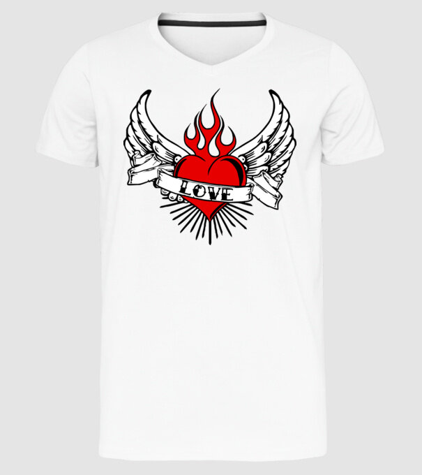 love model alb pe tricou