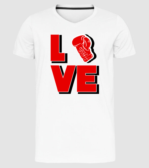 LOVE BOX model alb pe tricou