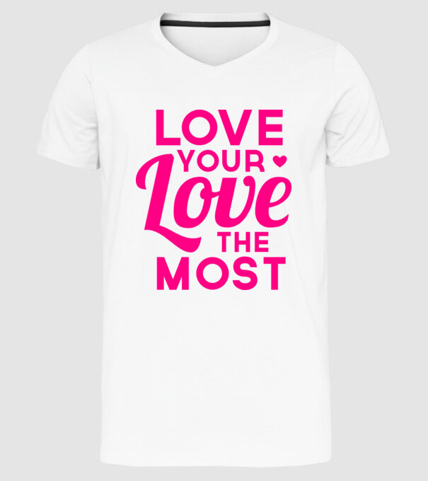love most model alb pe tricou