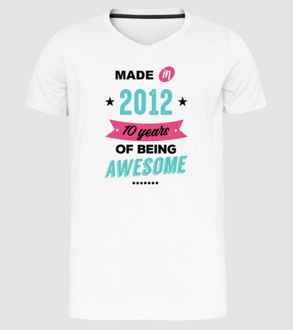 MADE in 2012 model alb pe tricou
