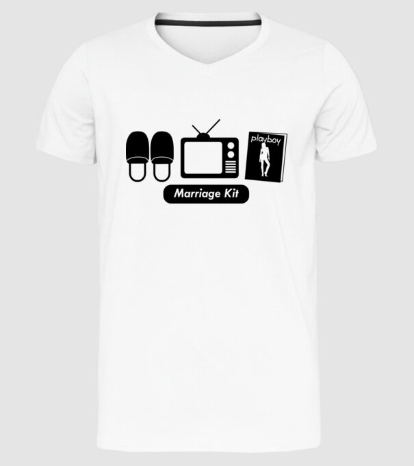 Marriage kit model alb pe tricou