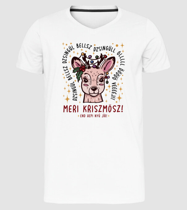 Cană dimensionată meri cristmăs djingăl bel model alb pe tricou