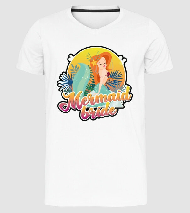Mermaid bride hawaii model alb pe tricou