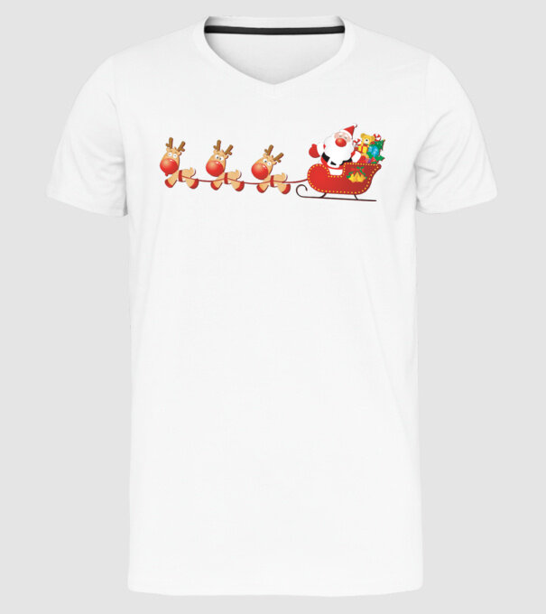 moș Nicolae model alb pe tricou