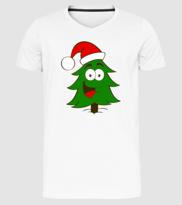 Brad Moș Crăciun 4 culori model alb pe tricou