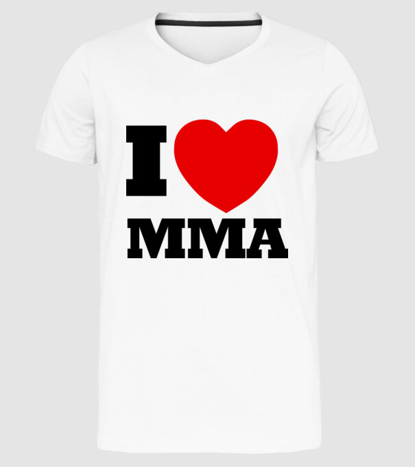 MMA LOVE model alb pe tricou
