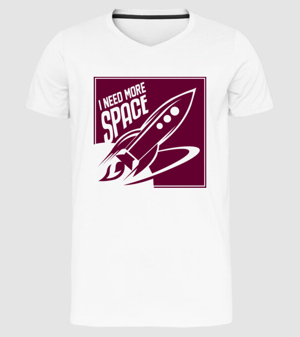 more space model alb pe tricou