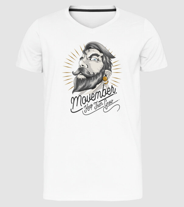 Movember Keep them grow No Shave November model alb pe tricou