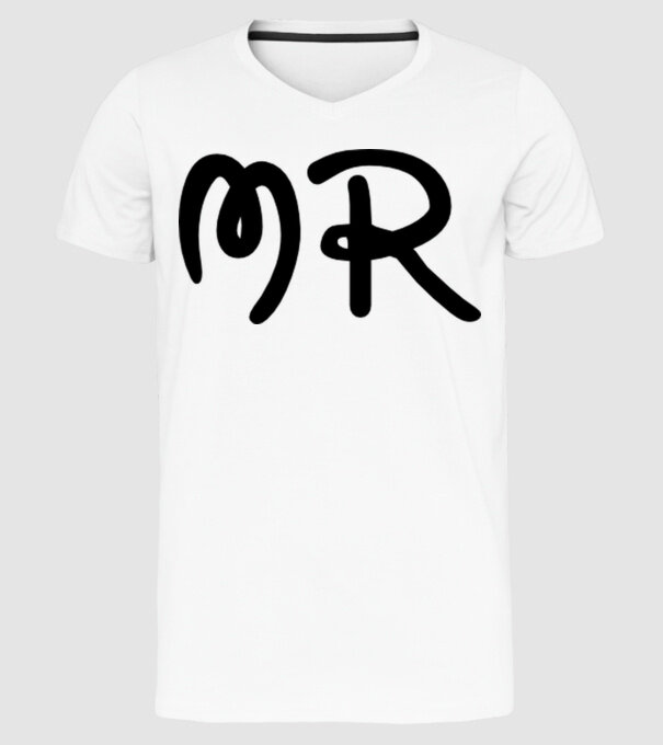 Mr model alb pe tricou