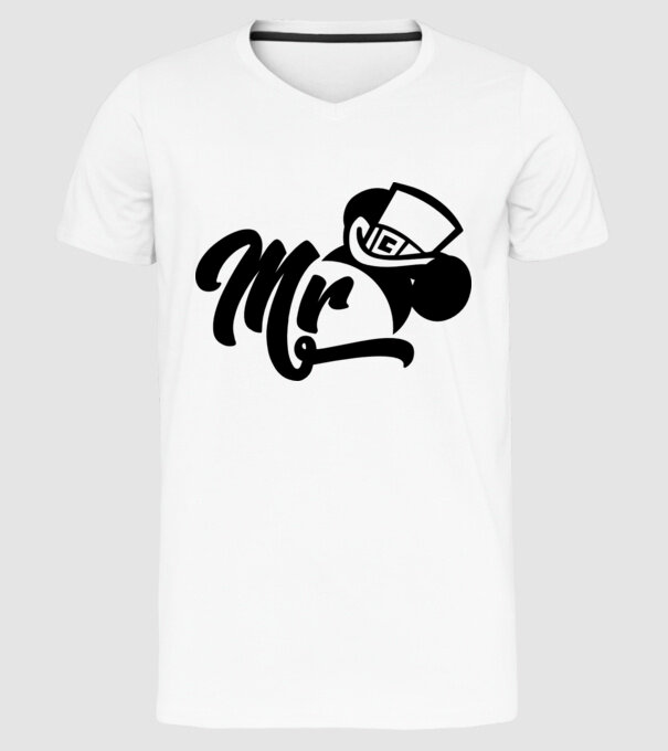 Mr Mouse model alb pe tricou