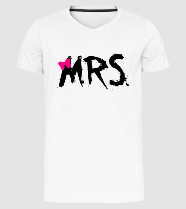 Mrs. model alb pe tricou
