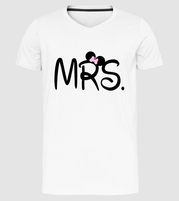 Mrs. model alb pe tricou