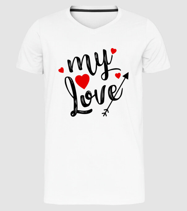 My love model alb pe tricou