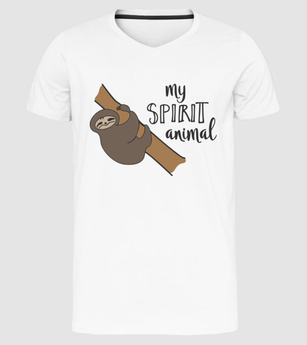 My spirit animal model alb pe tricou