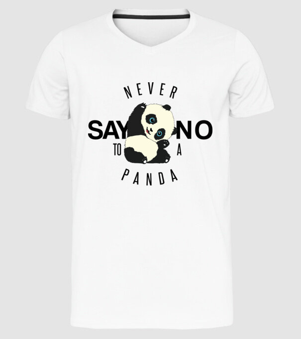 Never say no model alb pe tricou