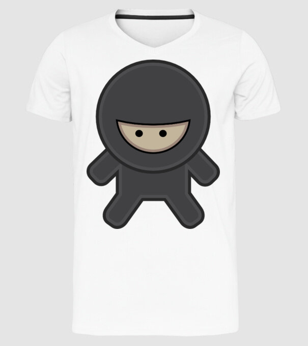 ninja model alb pe tricou