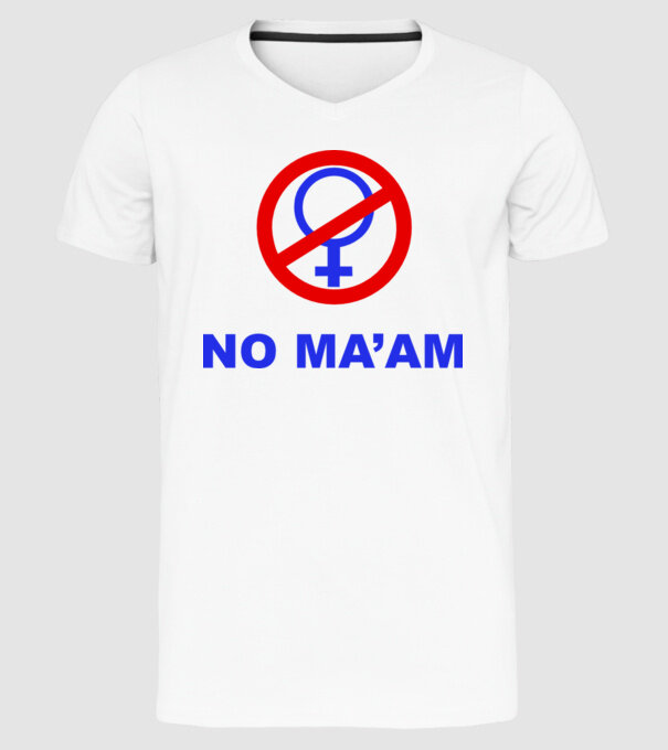 No maam eleje model alb pe tricou