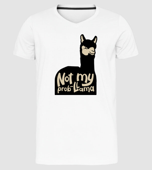 Not my problama model alb pe tricou
