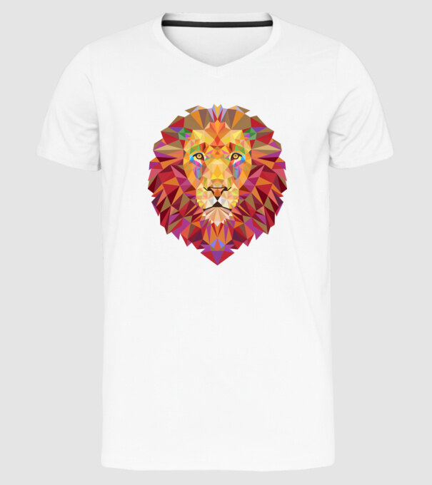 Leu design model alb pe tricou