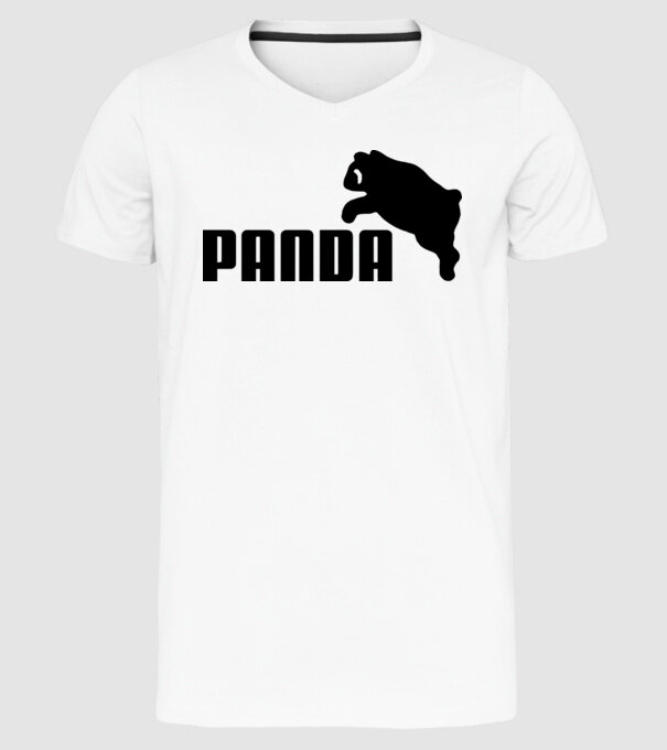 PANDA model alb pe tricou