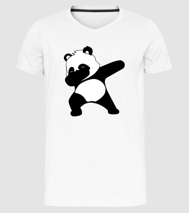 Panda DAB model alb pe tricou
