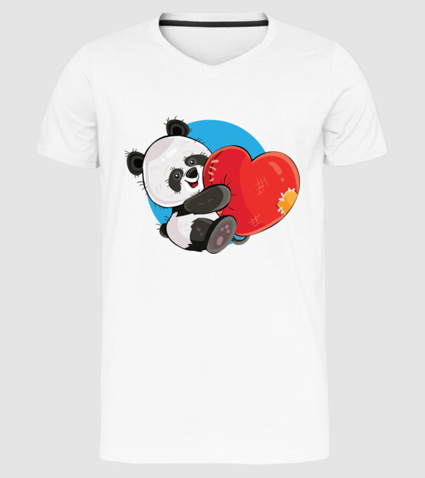 Dragoste panda model alb pe tricou