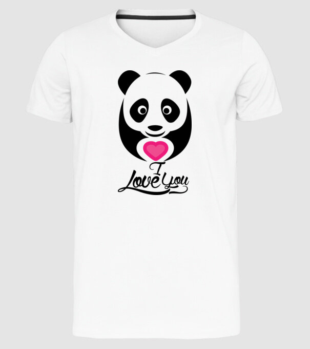 PandaHeart model alb pe tricou
