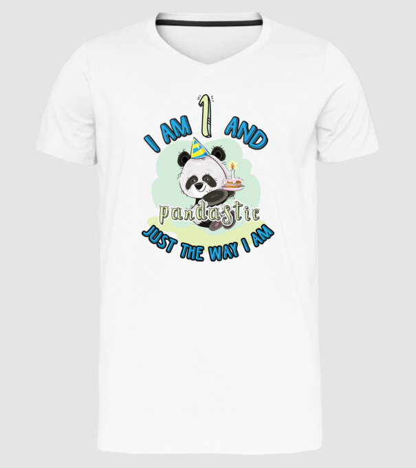 PANDASTIC 1 model alb pe tricou