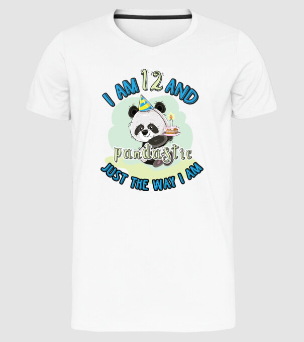 PANDASTIC 12 model alb pe tricou