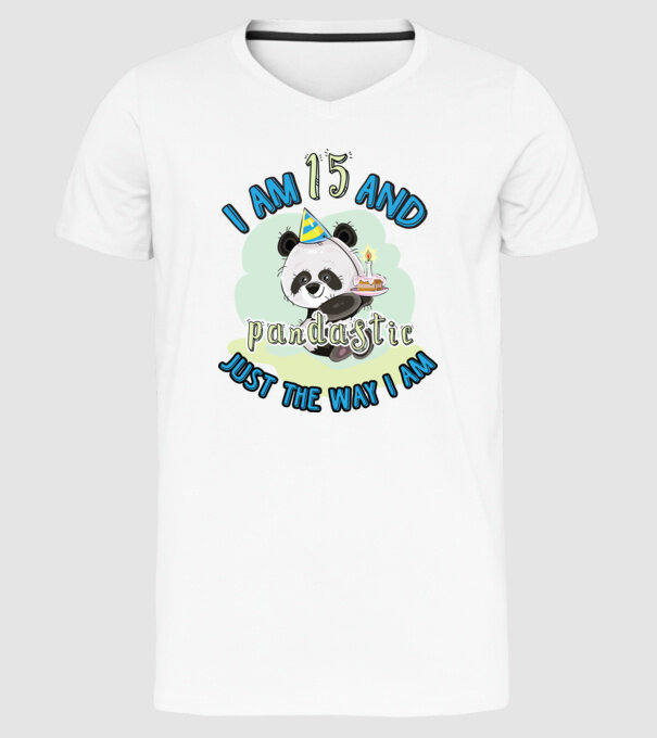 PANDASTIC 15 model alb pe tricou