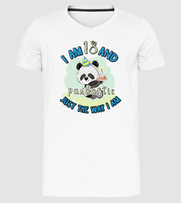 PANDASTIC 18 model alb pe tricou