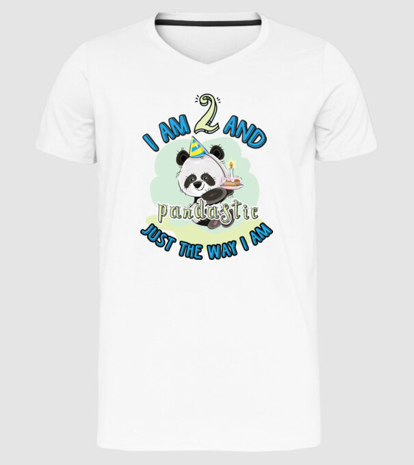 PANDASTIC 2 model alb pe tricou
