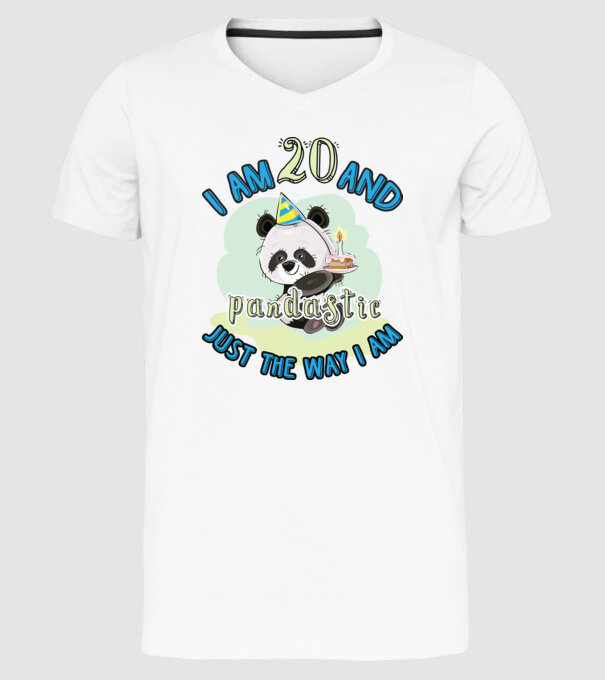 PANDASTIC 20 model alb pe tricou