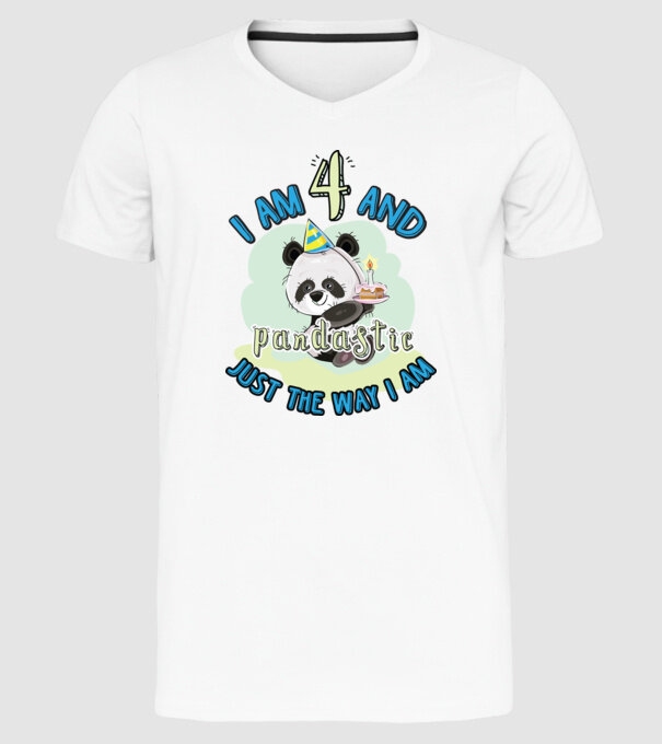 PANDASTIC 4 model alb pe tricou