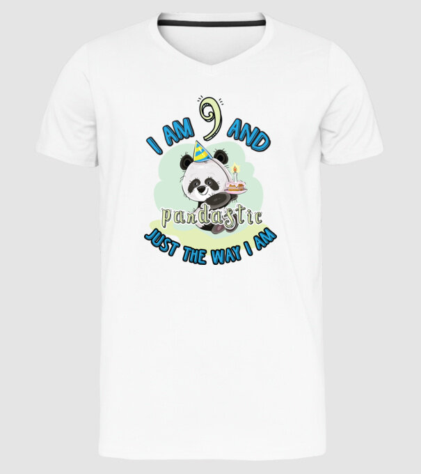 PANDASTIC 9 model alb pe tricou