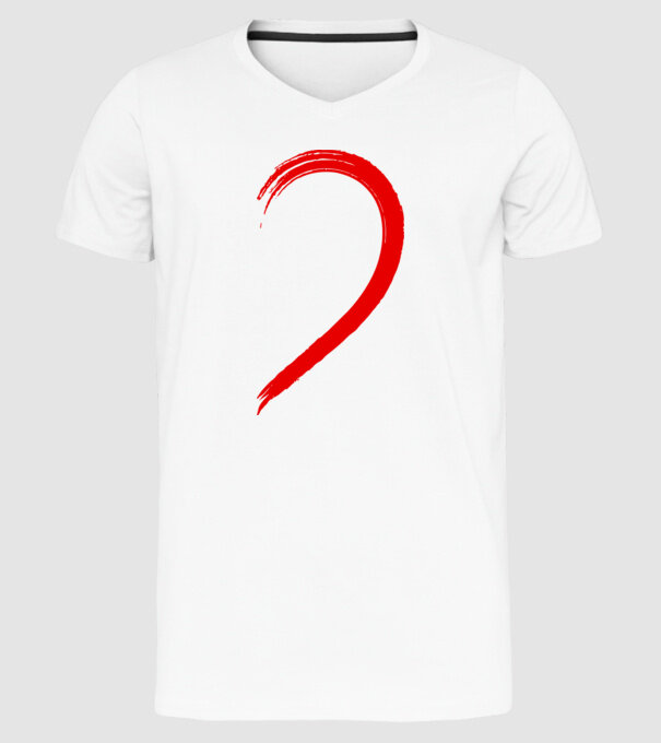 Inimă pereche stânga model alb pe tricou