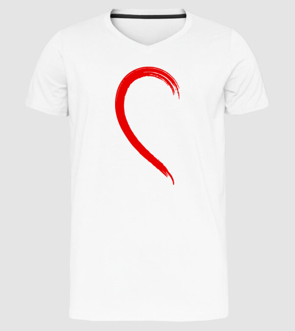 Inimă pereche dreapta model alb pe tricou