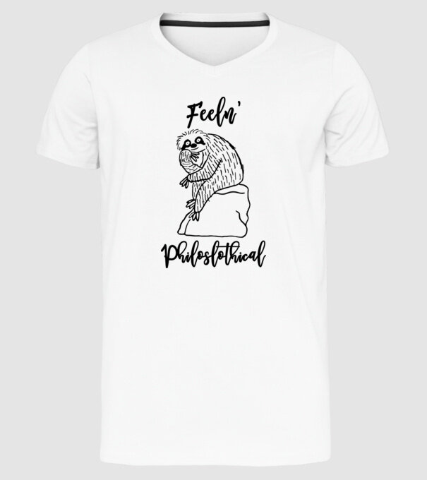 Philoslothical model alb pe tricou