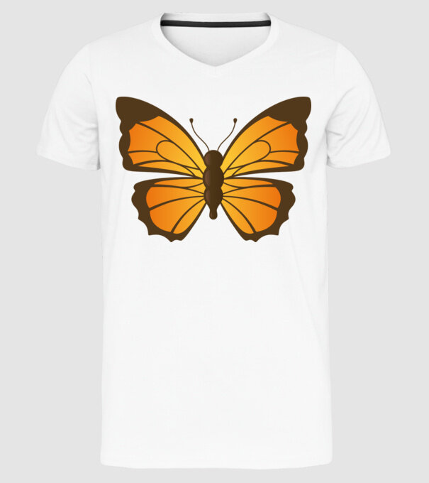 Butterfly model alb pe tricou