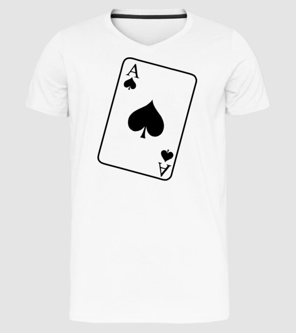As de pică model alb pe tricou