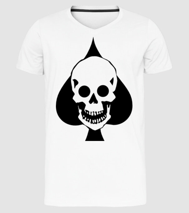 Craniu pică model alb pe tricou