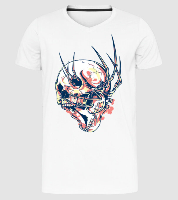 Păianjen model alb pe tricou