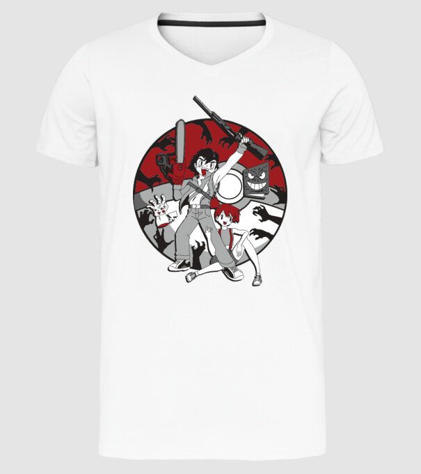 pokemon survive maki model alb pe tricou