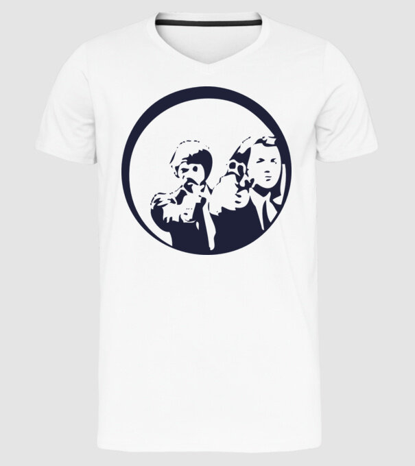 Pulp Fiction model alb pe tricou