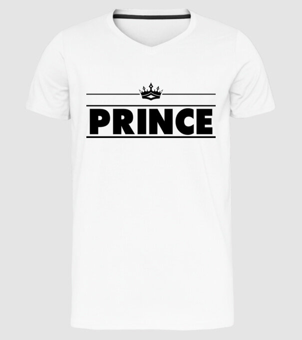 Prince model alb pe tricou