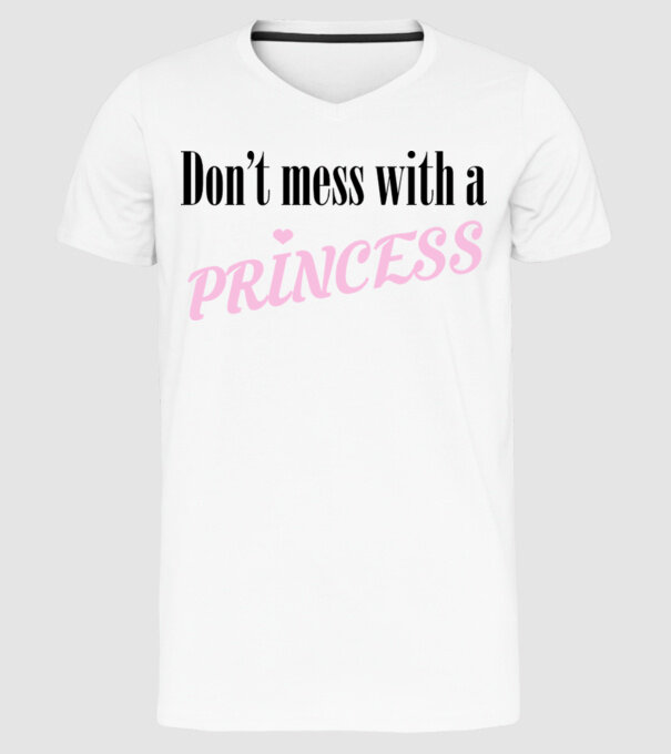 Princess model alb pe tricou