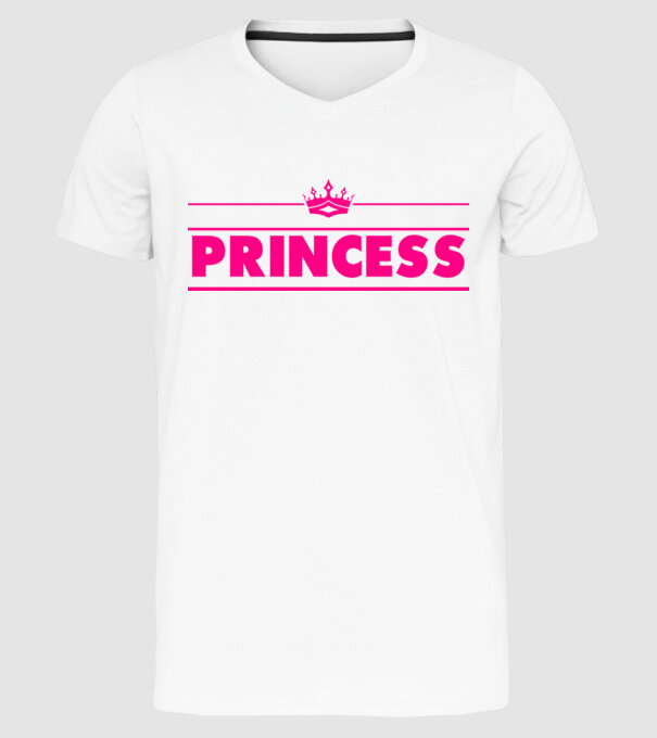 Princess model alb pe tricou